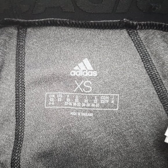 Adidas Ladies Size XS Grey w/ Black & Pink Accents Elastic Waistband Leggings - Picture 3 of 11